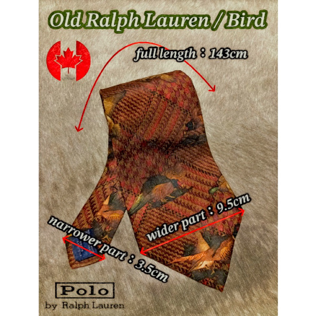 POLO RALPH LAUREN(ポロラルフローレン)の【未使用•希少】Ralph Lauren／ラルフローレン／ヴィンテージ／キジ柄 メンズのファッション小物(ネクタイ)の商品写真