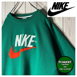 XXL ナイキ　NIKE★スウェット　トレーナー　刺繍ロゴ　カレッジ　緑