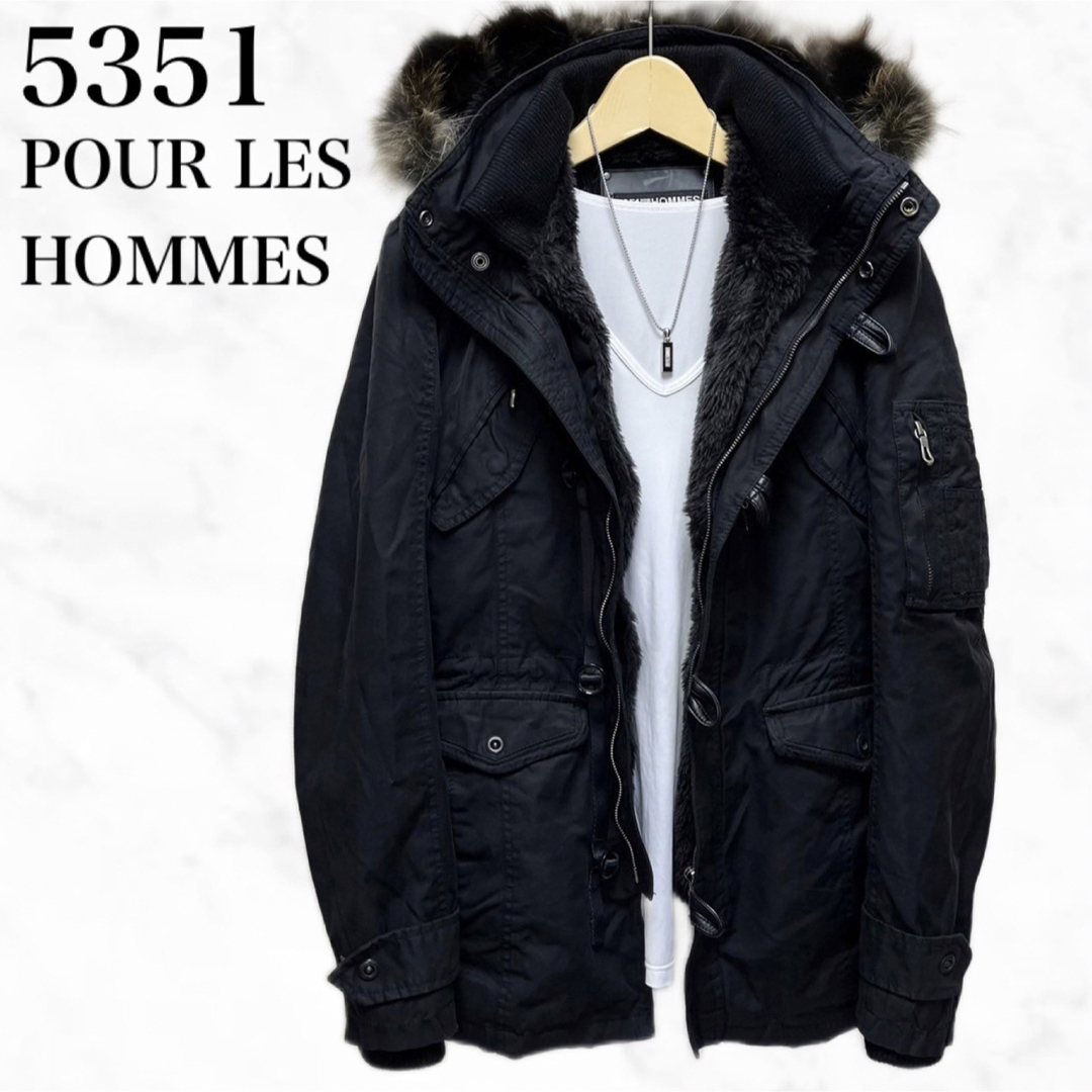 5351 pour les hommes モッズコート　黒　ミリタリーコート