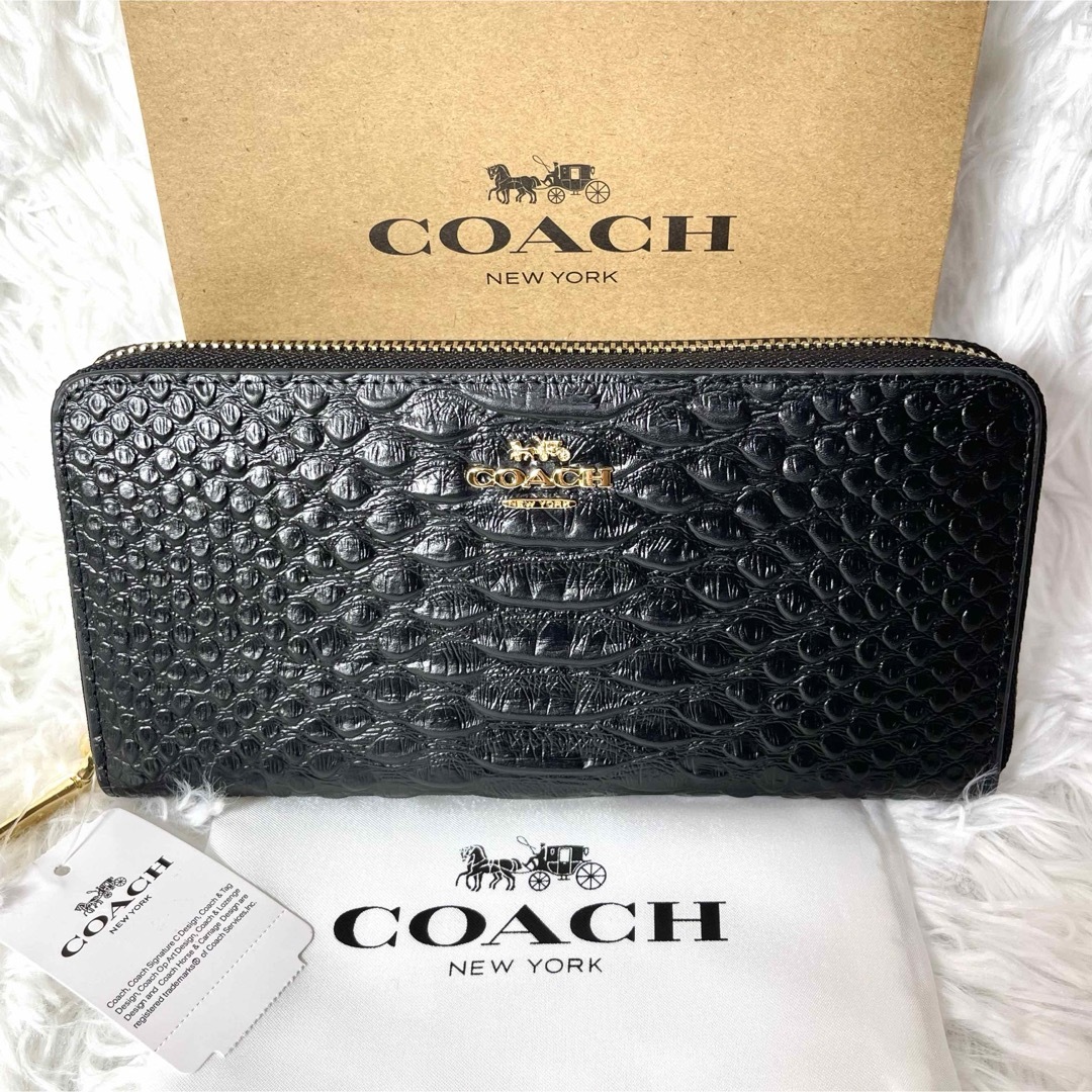 新品未使用✨COACH コーチ エンボスドスネークレザー長財布 F53659