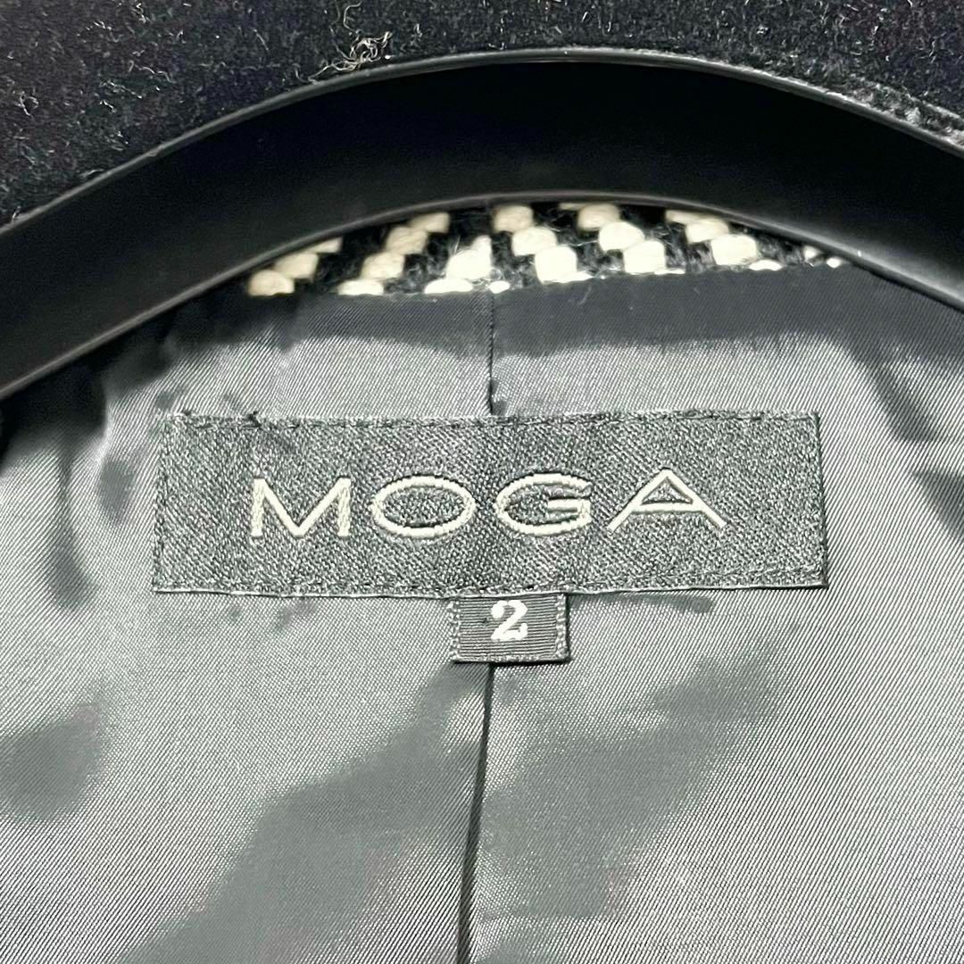 MOGA(モガ)のMOGA ショートコート ヘリンボーン ツイード ブラック ホワイト ウール 2 レディースのジャケット/アウター(その他)の商品写真