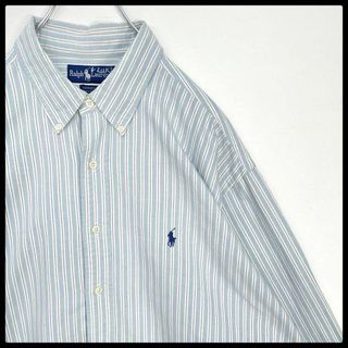 ポロラルフローレン(POLO RALPH LAUREN)のビッグサイズ　ポロラルフローレン　ストライプ　ボタンダウン　ポニー　長袖シャツ(シャツ)