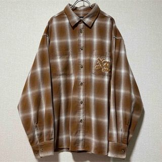 XLARGE オンブレシャツ ブラック XL 希少 ワッペン