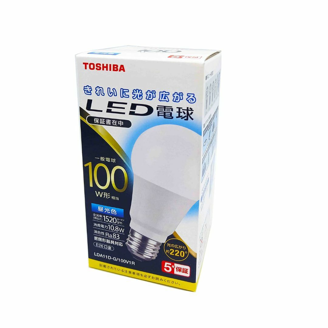 東芝TOSHIBA LED電球 100W相当 全方向 昼光色 E26口金 1P