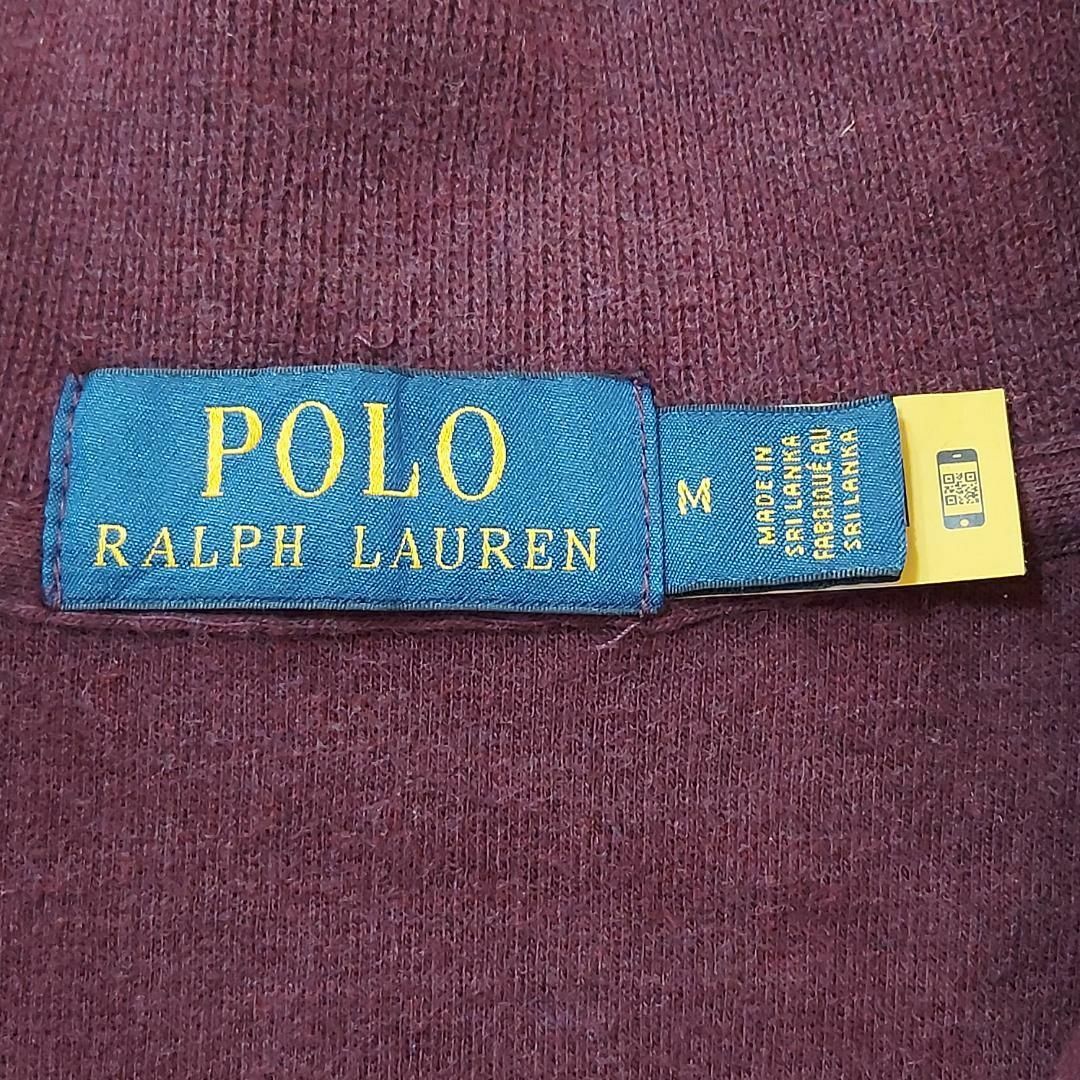 POLO ラルフローレン ハーフジップスウェット パープル ポニー刺繍 M