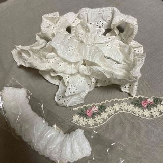 レース　ナチュラル　ハンドメイド　フラワー　リーフ(各種パーツ)