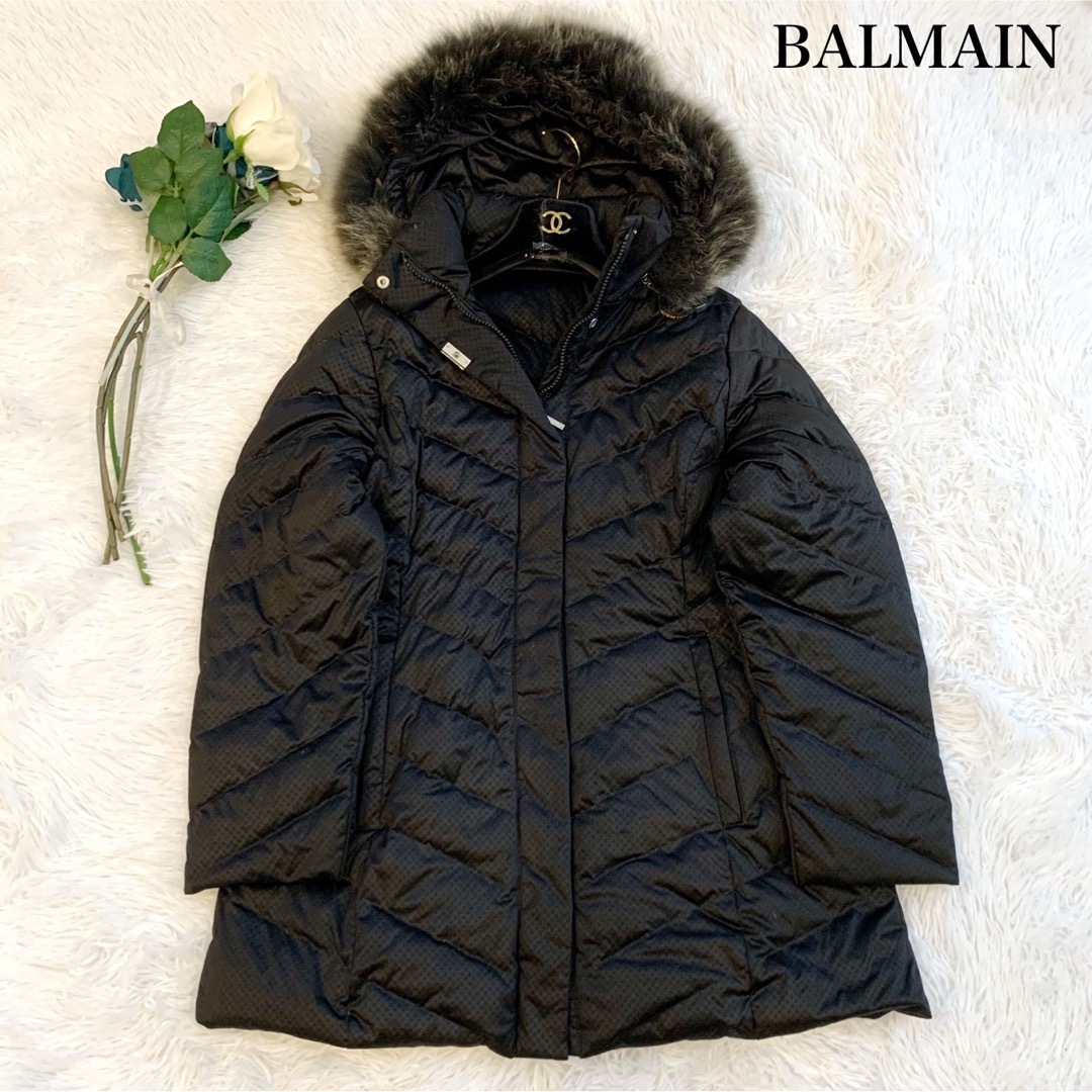 美品　BALMAIN  バルマン　ショールカラー　ブラックジャケット