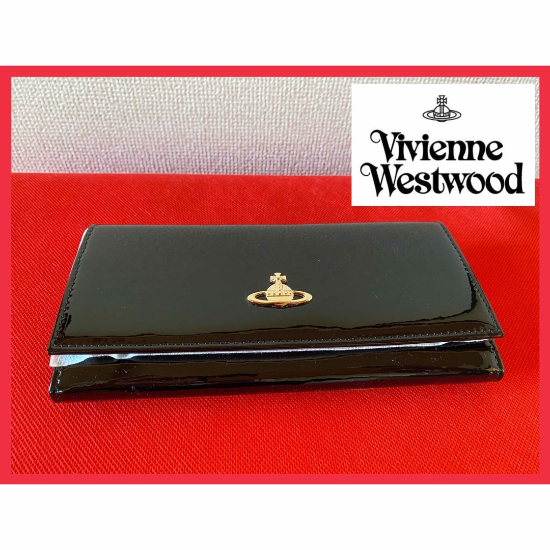 Vivienne Westwood(ヴィヴィアンウエストウッド)のヴィヴィアンウエストウッド　長財布　ブラック　エナメル　63VV507 レディースのファッション小物(財布)の商品写真