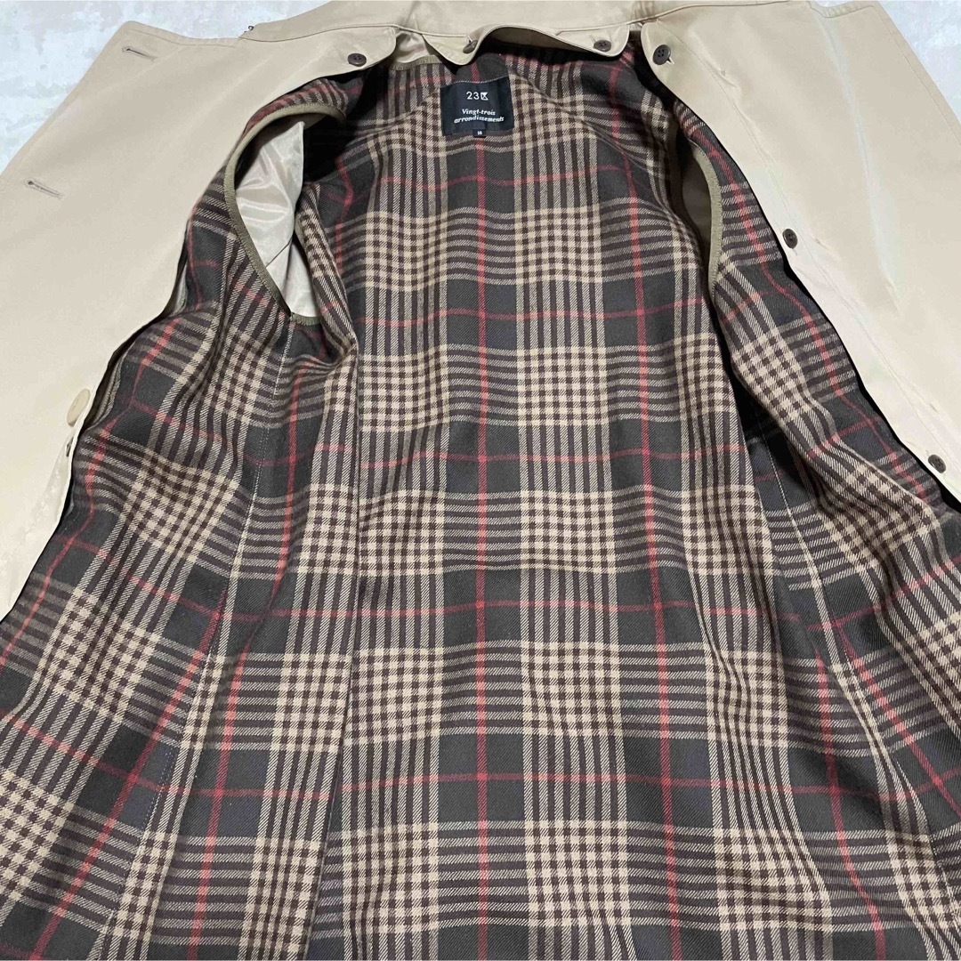【美品】23区 トレンチコート ベージュ ライナー、ベルト付 チェック