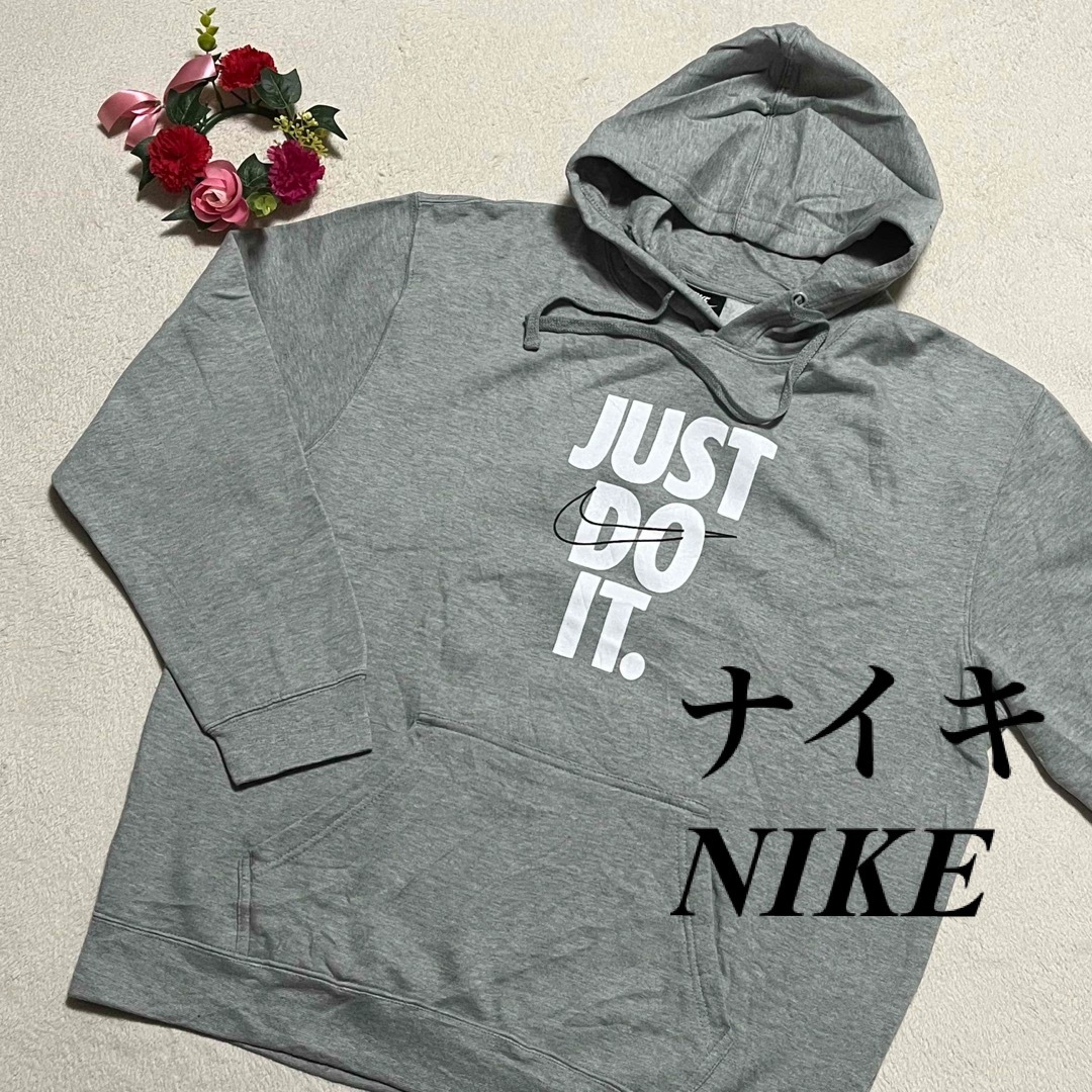 NIKE - 🉐ナイキ NIKE ♡タグ付き ロゴパーカー グレー系 USサイズXL
