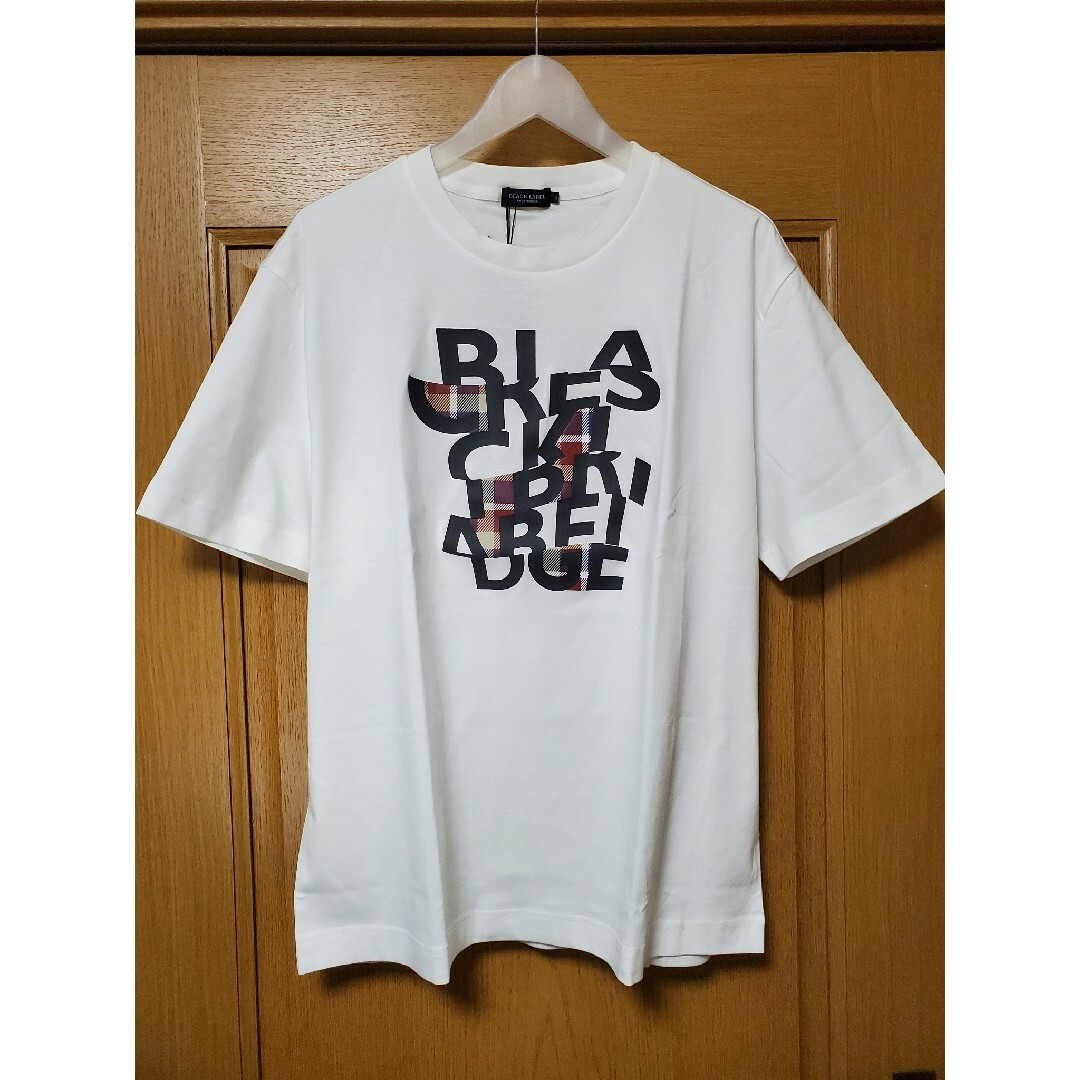 【新品】ブラックレーベルクレストブリッジ Tシャツ バーバリー ロゴ白 LL