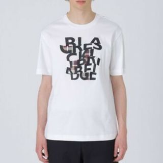 【新品】ブラックレーベルクレストブリッジ Tシャツ バーバリー ロゴ白 LL