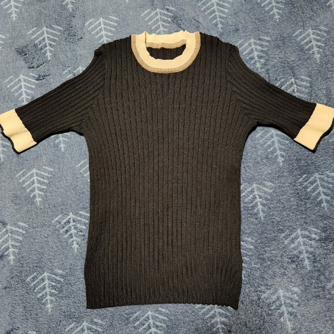 SENSE OF PLACE by URBAN RESEARCH(センスオブプレイスバイアーバンリサーチ)のバイカラーコンパクトセーター レディースのトップス(Tシャツ(半袖/袖なし))の商品写真