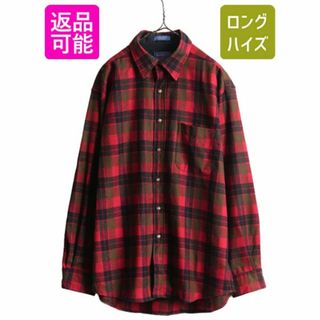 90s ペンドルトン チェック 長袖 ウール シャツ L LODGE SHIRT(シャツ)