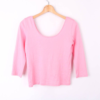 ラルフローレン(Ralph Lauren)のラルフローレン Tシャツ 7分袖 コットン100% トップス 日本製 レディース Mサイズ ピンク RALPH LAUREN(Tシャツ(長袖/七分))