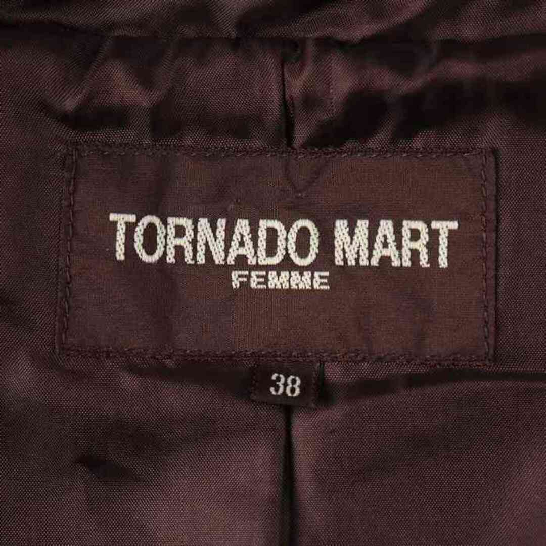 TORNADO MART(トルネードマート)のトルネードマート ブルゾン ジャケット ジャンパー ファー 中綿 無地 アウター 日本製 レディース 38サイズ ブラウン TORNADO MART レディースのジャケット/アウター(ブルゾン)の商品写真