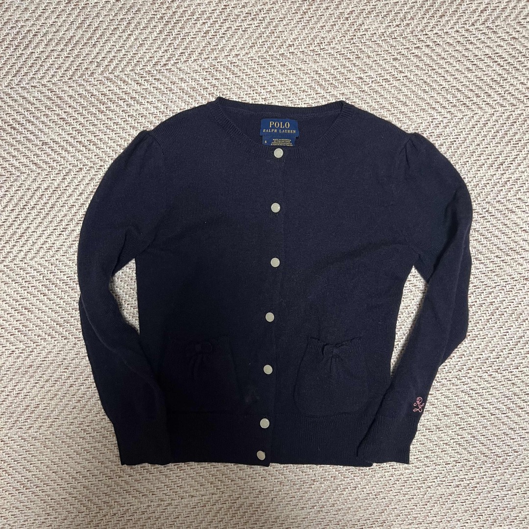 POLO RALPH LAUREN(ポロラルフローレン)のPolo Ralph Laurenニットカーディガン紺色　6歳用 キッズ/ベビー/マタニティのキッズ服女の子用(90cm~)(カーディガン)の商品写真