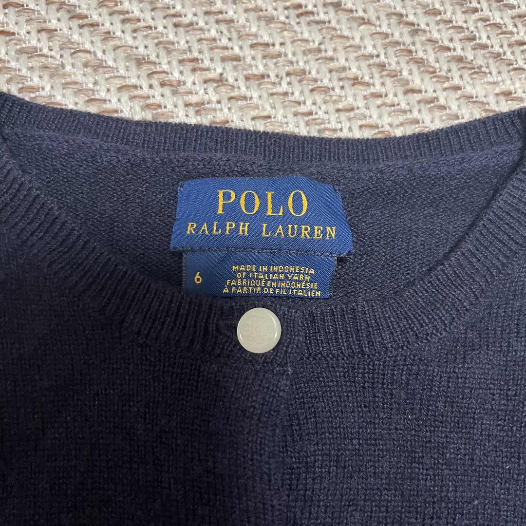 POLO RALPH LAUREN(ポロラルフローレン)のPolo Ralph Laurenニットカーディガン紺色　6歳用 キッズ/ベビー/マタニティのキッズ服女の子用(90cm~)(カーディガン)の商品写真