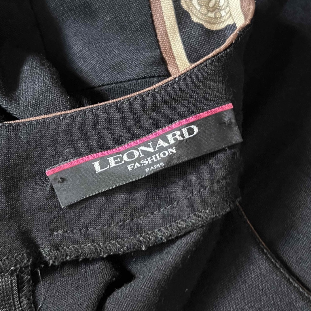 LEONARD(レオナール)のLEONARDレオナール 長袖カットソー ブラック M レディースのトップス(カットソー(長袖/七分))の商品写真