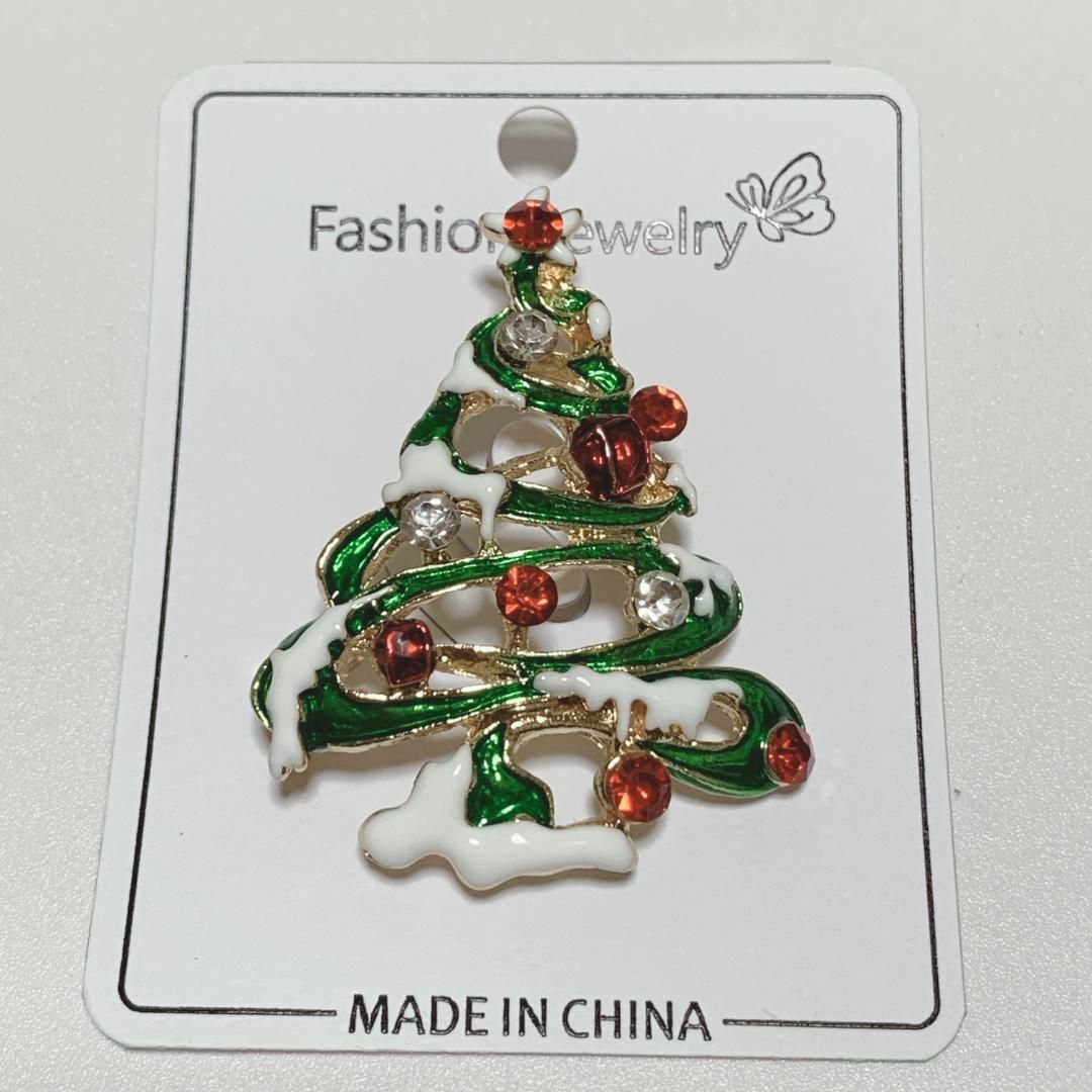 クリスマス ツリー ブローチ ★ パーティ 華やか 上品 サンタ コサージュ