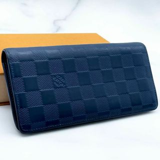 ヴィトン(LOUIS VUITTON) ダミエ 長財布(メンズ)(ブルー・ネイビー