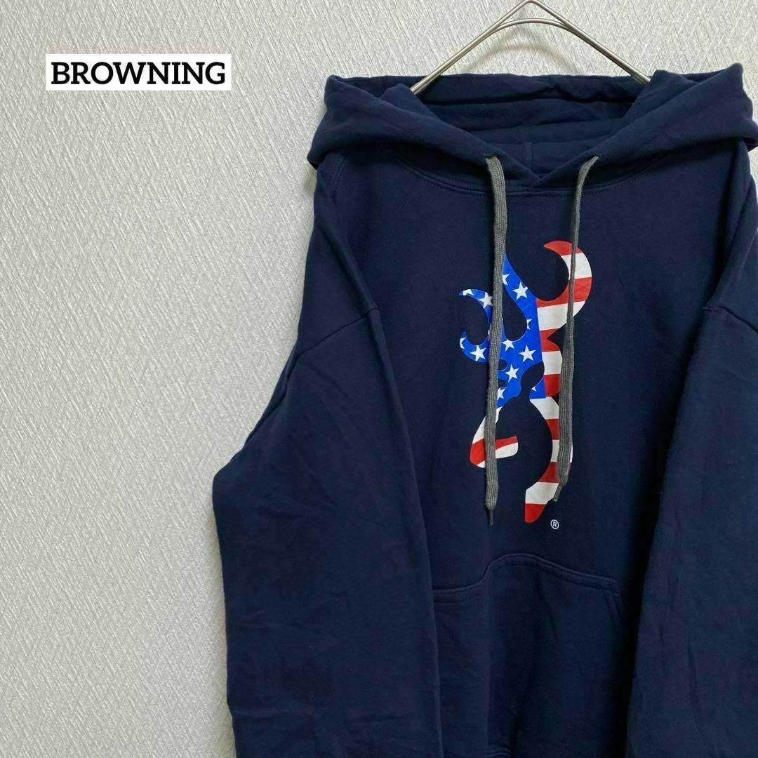 BROWNING パーカー 長袖 プルオーバー フーディー USA M