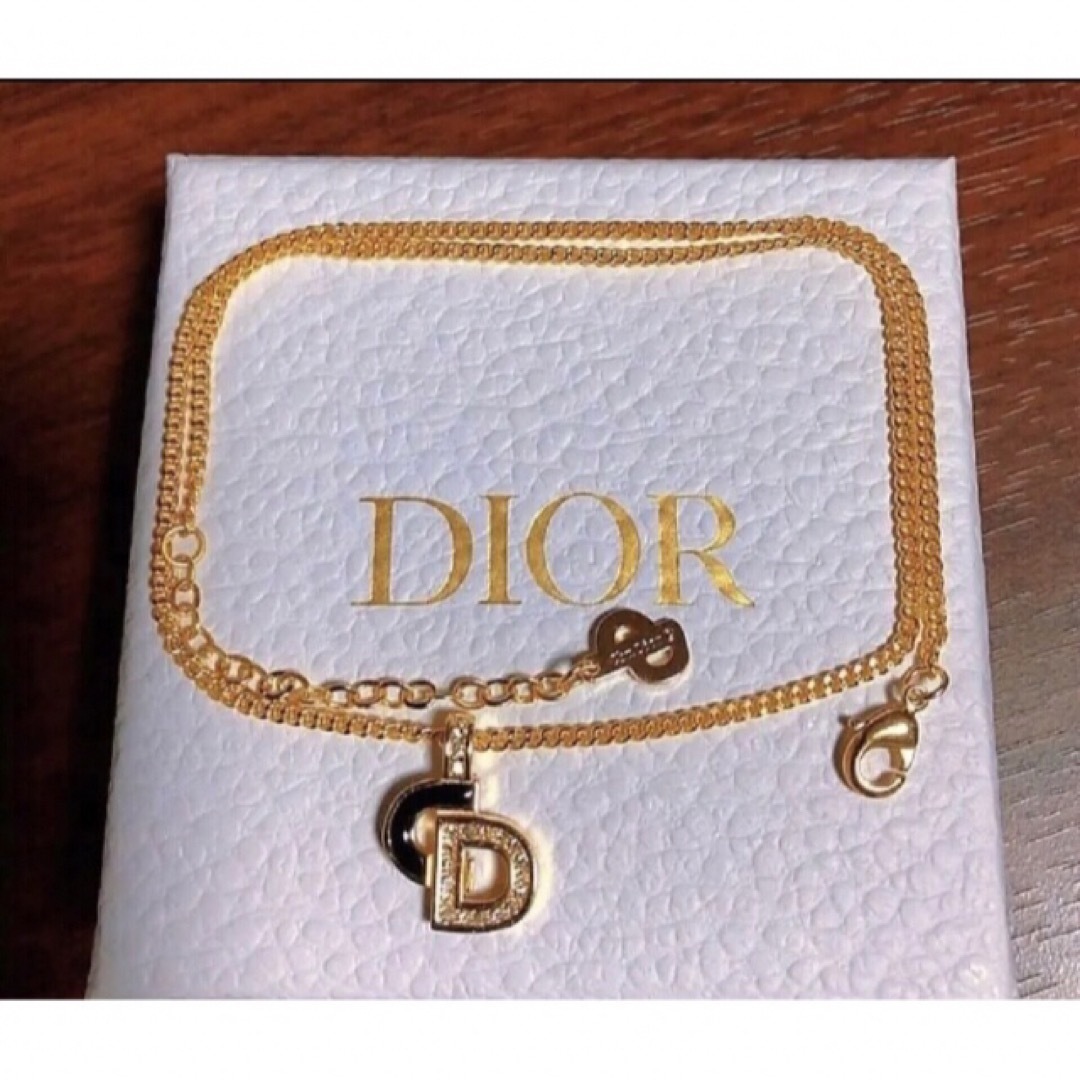 Dior  ゴールド ネックレス 黒CDロゴ キラキラ gold 可愛い