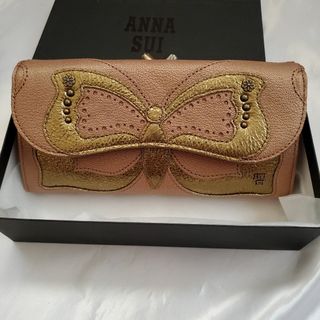 アナスイ ファスナー 長財布 ビッグバタフライ ブロンズ ANNA SUI 新品-