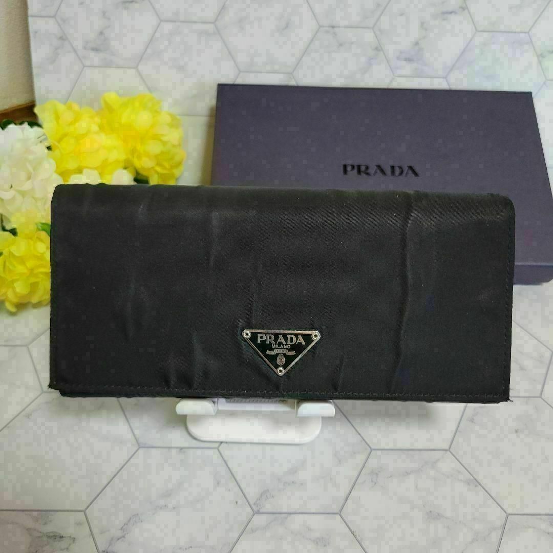 PRADA　大人気　ロゴ　長財布　ウォレット　さいふ　ポーチ　三つ折り