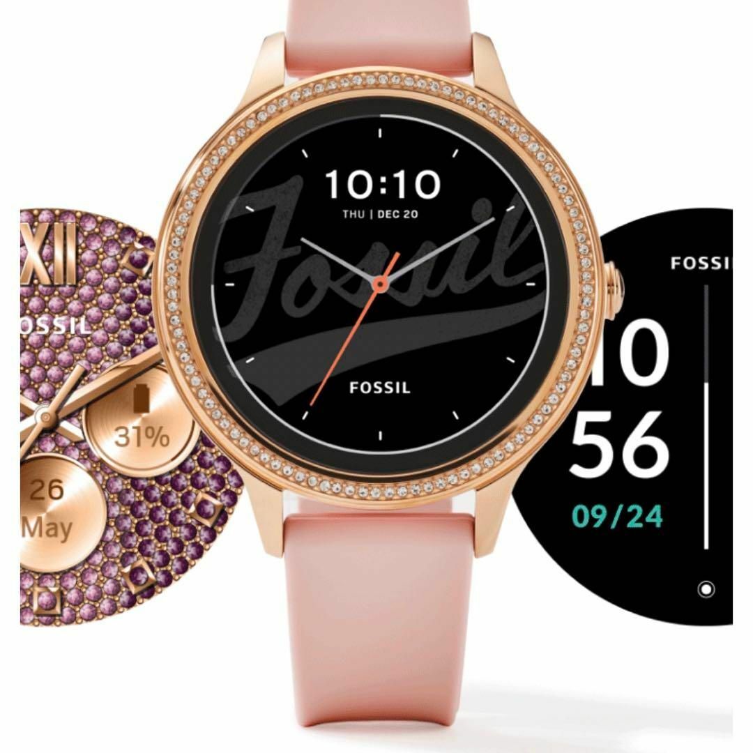 166【美品】FOSSIL フォッシル　スマートウォッチ　メンズ腕時計　ブラック