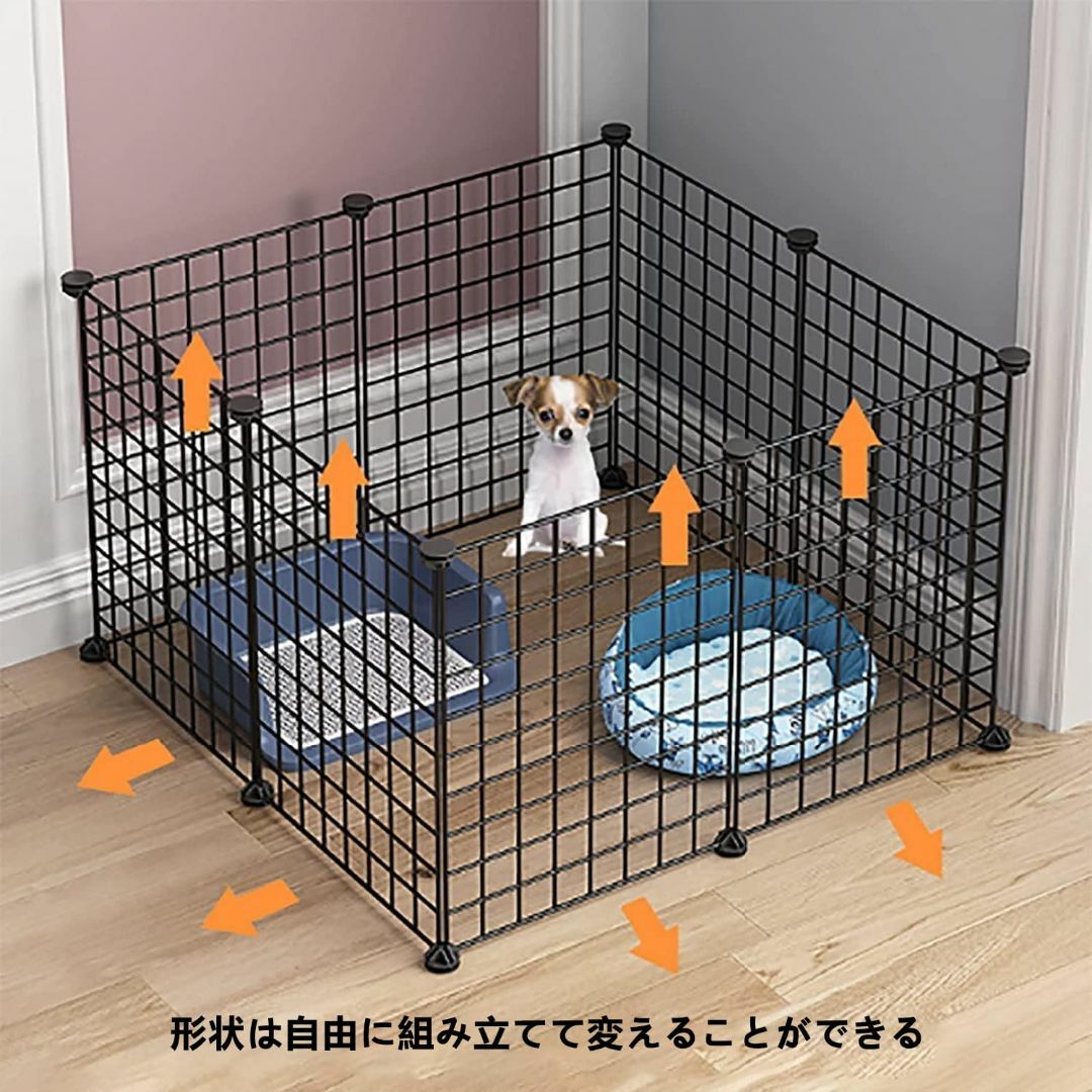 Aikenn3階建ての猫ケージ屋内 diy 猫ゲームフェンス取り外し可能な金属ワ