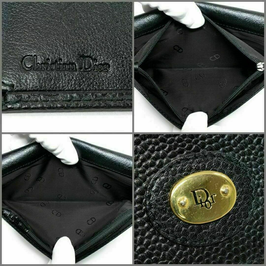 【全額返金保証・送料無料】オールド ディオールの長財布・正規品・美品・ブラック