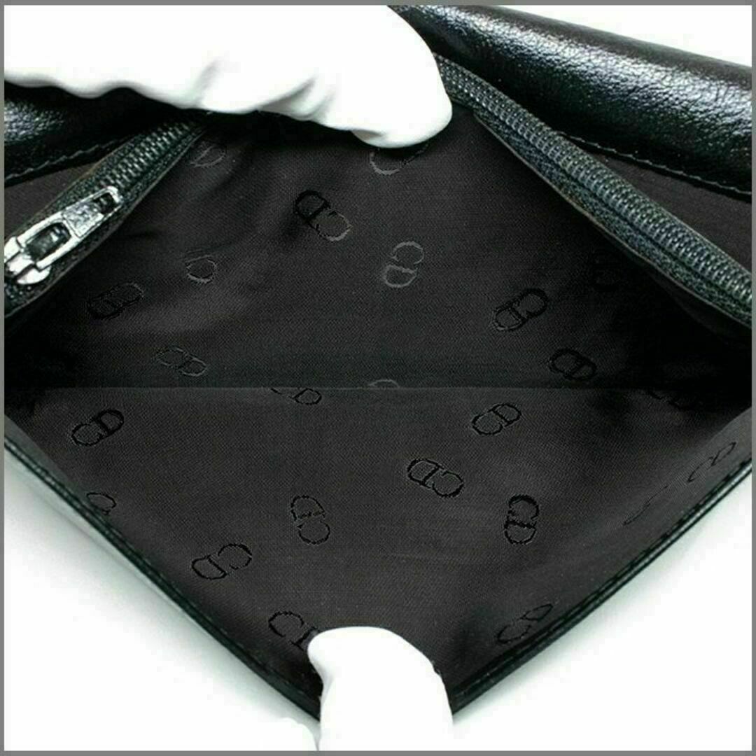 【全額返金保証・送料無料】オールド ディオールの長財布・正規品・美品・ブラック
