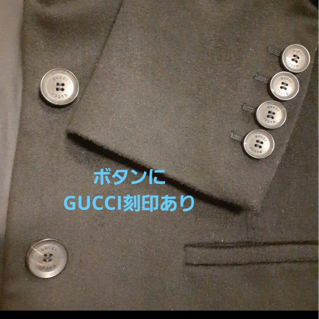 Gucci(グッチ)の新品　GUCCI チェスター　コート　ブラック　42　40の方にも　国内店舗購入 レディースのジャケット/アウター(チェスターコート)の商品写真