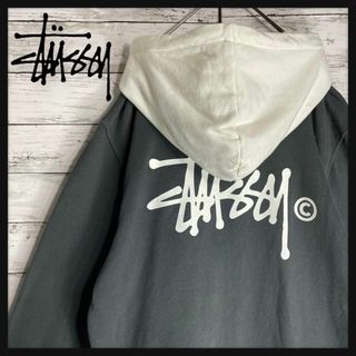 STUSSY - 【起床デザイン】ステューシー パーカー バイカラー 両面