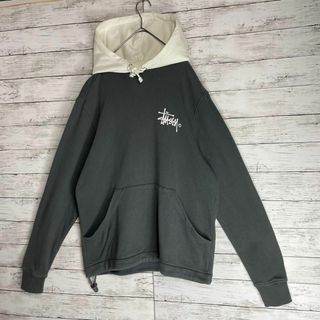 STUSSY - 【起床デザイン】ステューシー パーカー バイカラー 両面ロゴ