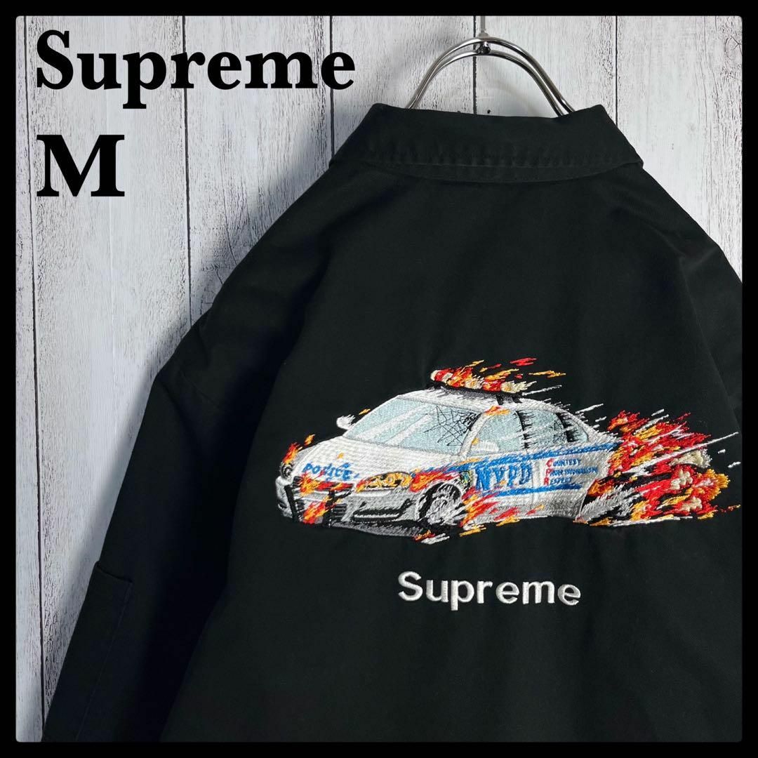 超美品 14AW SUPREME Track Crewneckトレーナー 黒 M