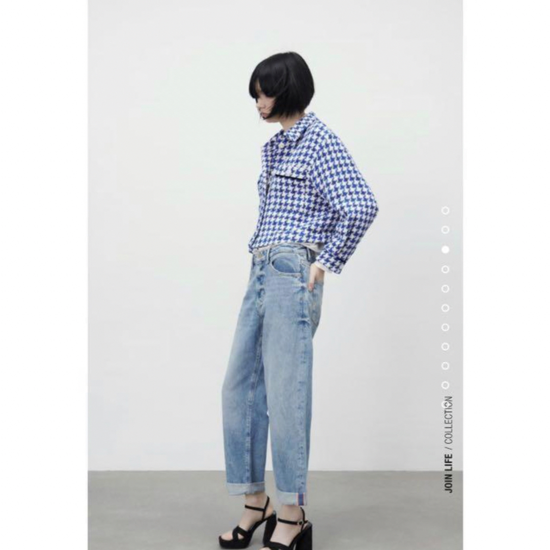 ZARA(ザラ)のZARA ラインストーンディテールテスクチャー　Ｓ レディースのジャケット/アウター(ブルゾン)の商品写真