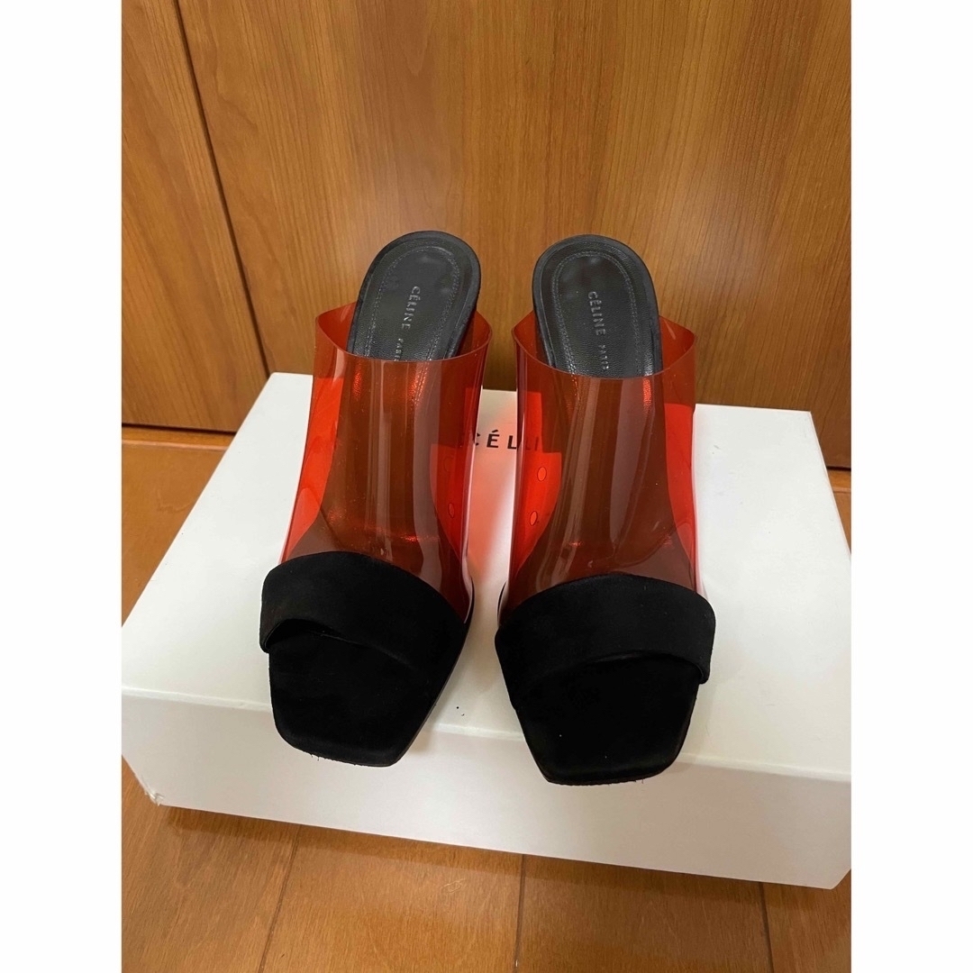 celine フィービー PVC×スエード ミュール サンダル 36-