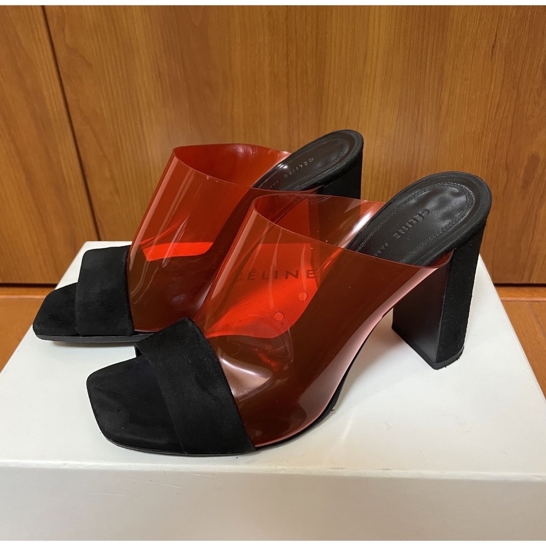 celine フィービー PVC×スエード ミュール サンダル 36-