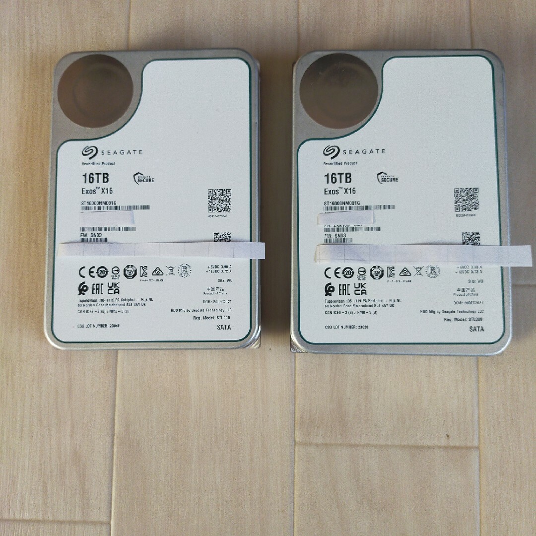 SEAGATE - 【正常動作品】HDD 16TB ST16000NM001G (2台セット)の通販 ...