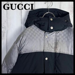 グッチ(Gucci)の【希少デザイン】グッチ☆GG柄入りダウンジャケット 切り替え フード取り外し可能(ダウンジャケット)