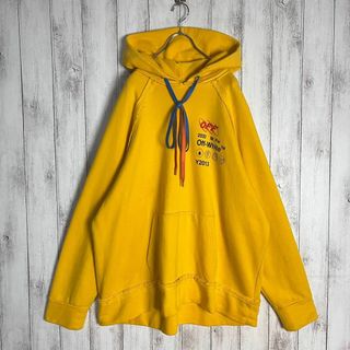 OFF-WHITE - 【正規品・鑑定済み】オフホワイト☆両面ロゴ入りパーカー