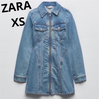 ザラ(ZARA)のTRF デニムワンピース(ミニワンピース)