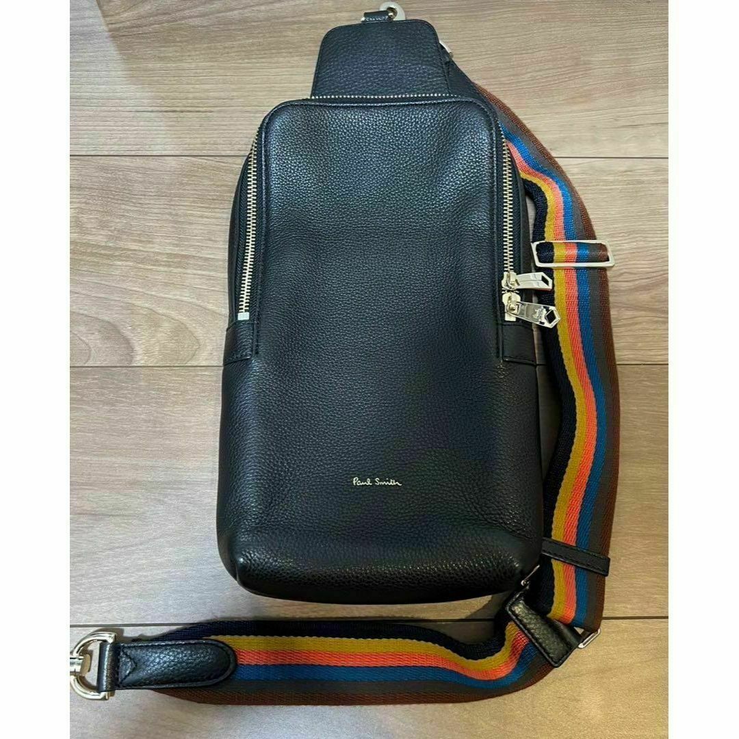 Paul Smith 黒 レザー ボディバッグ ショルダーバッグ-
