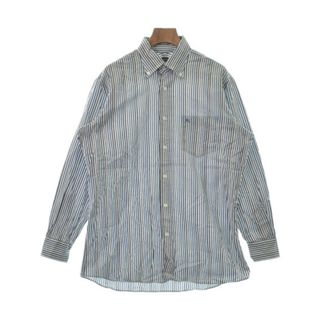 バーバリー(BURBERRY)のBURBERRY カジュアルシャツ L 白x青xグレー等(ストライプ) 【古着】【中古】(シャツ)