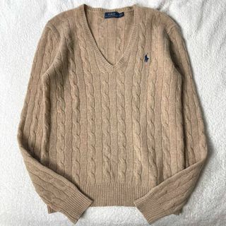 ポロラルフローレン(POLO RALPH LAUREN)の美品 ポロラルフローレン ケーブルニット セーター ベージュ  羊毛 カシミヤ(ニット/セーター)