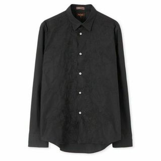 美品 Paul Smith 黒 無地 コットン シャツ