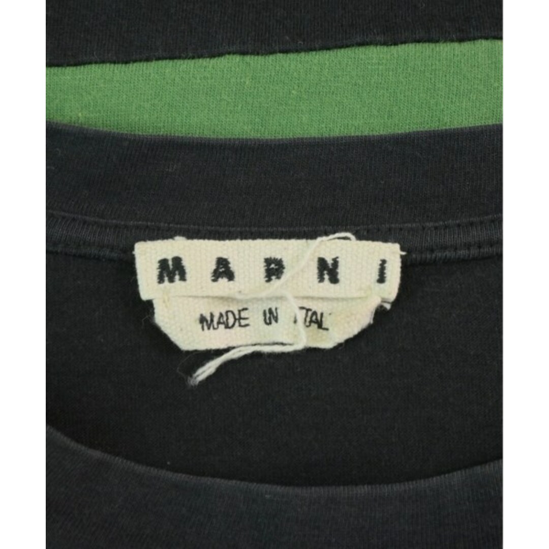 MARNI マルニ Tシャツ・カットソー 48(L位) 濃紺x緑(ボーダー)