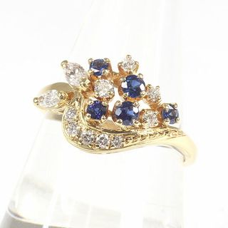 ミキモト(MIKIMOTO)のミキモト ダイヤモンド サファイア デザインリング K18YG 11号 D0.62ct S0.29ct  【中古】(リング(指輪))